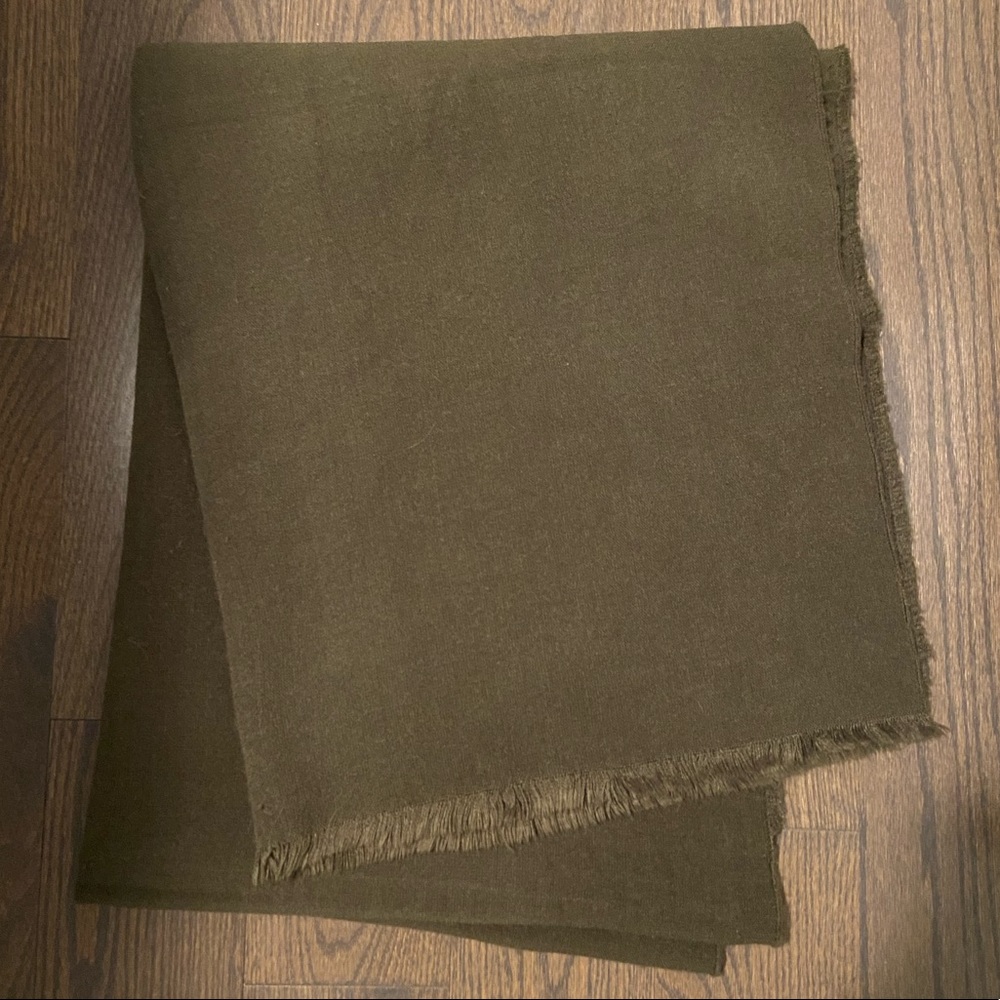 Large Olive Green Shawl 75” Length 31” Width